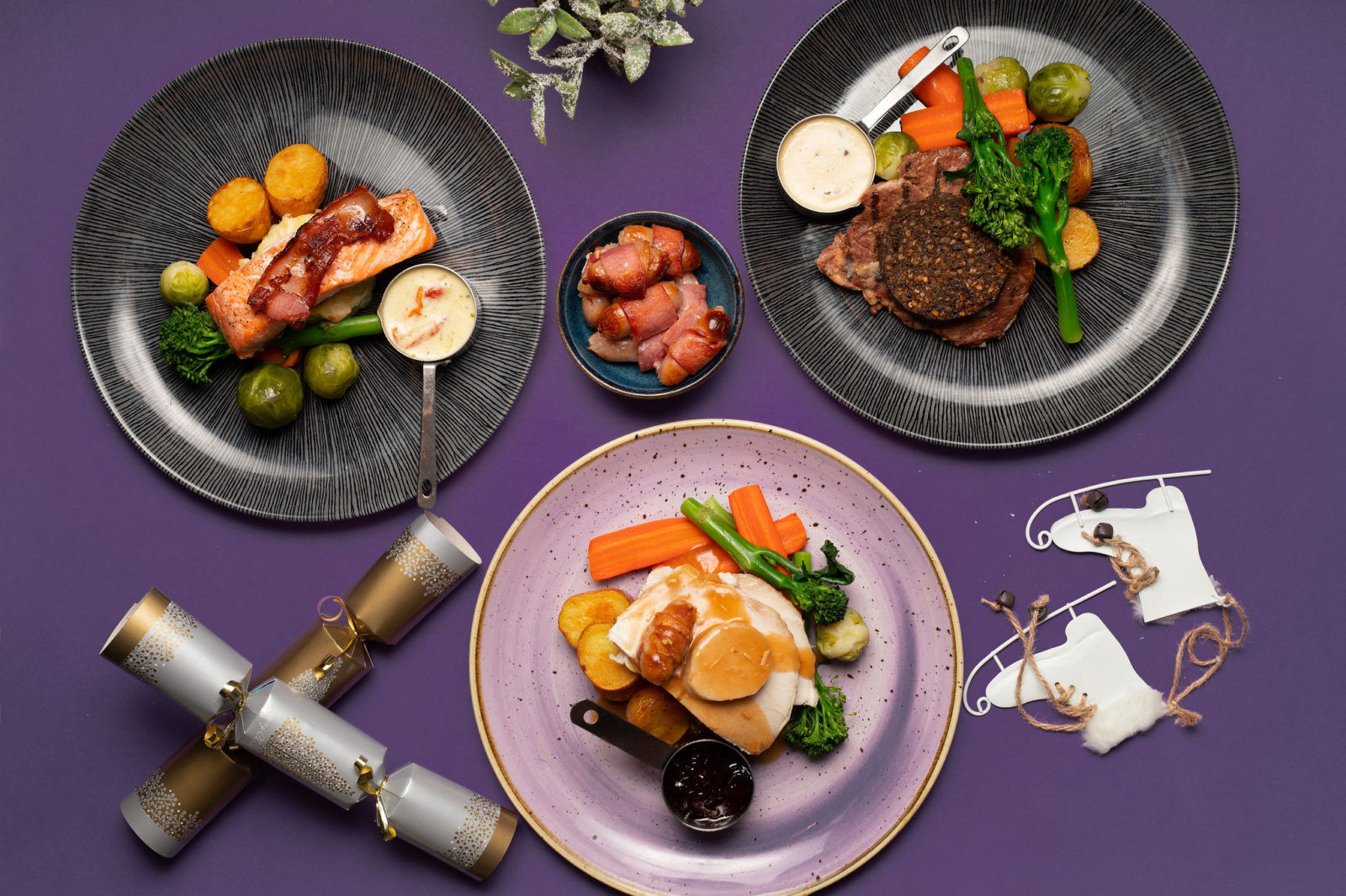 Lochside Christmas Food Purple Background Landscape
